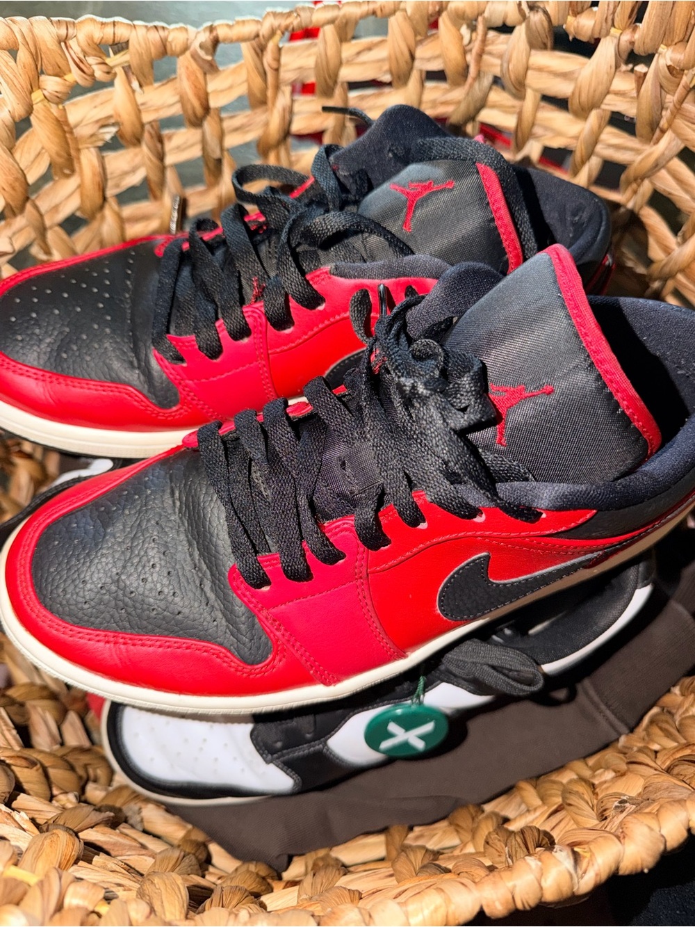 Jordan Low-Top Sneakers in Red and Black